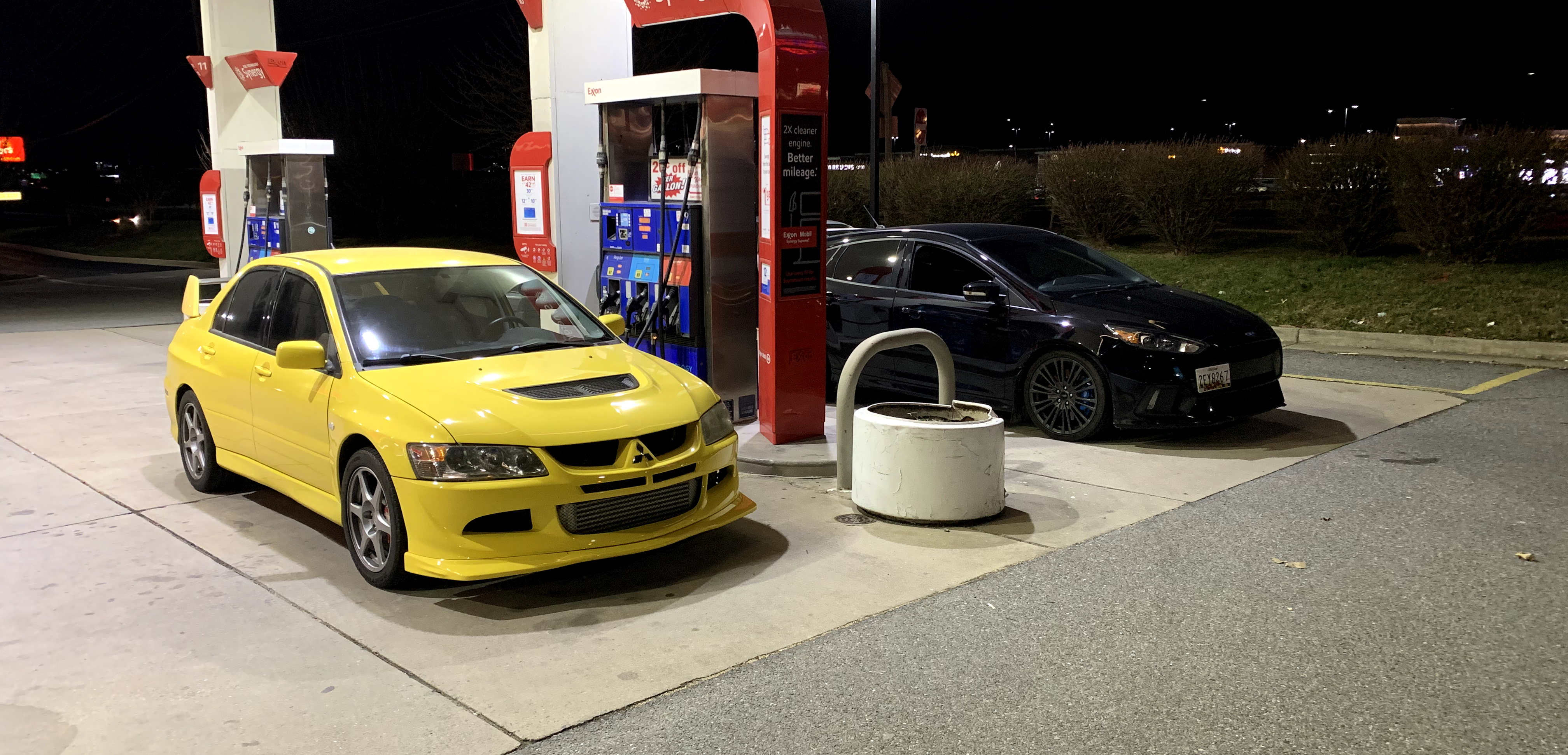 Lancer Evolution at gas station